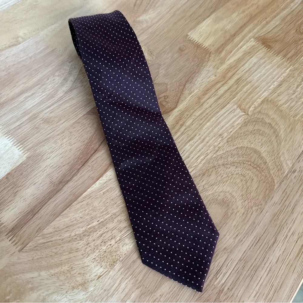 Kenneth Cole ‘Awearness’ Men’s Neck Tie Dress Maroon Dot Workwear